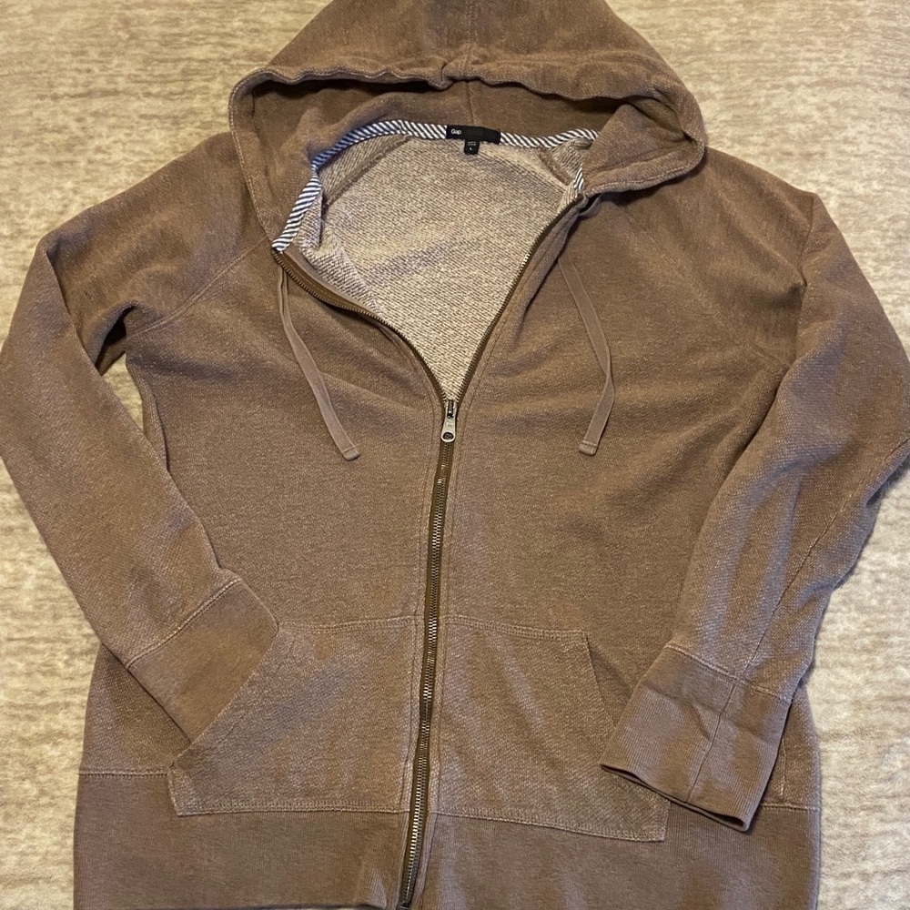 GAP Brown Zip Up Hooded Jacket
